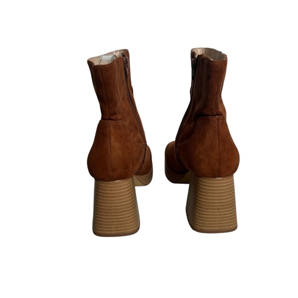 BP Keyla Platform Block Heel Square Toe Faux Suede Ankle Boots Women’s Size 11 - Picture 4 of 10